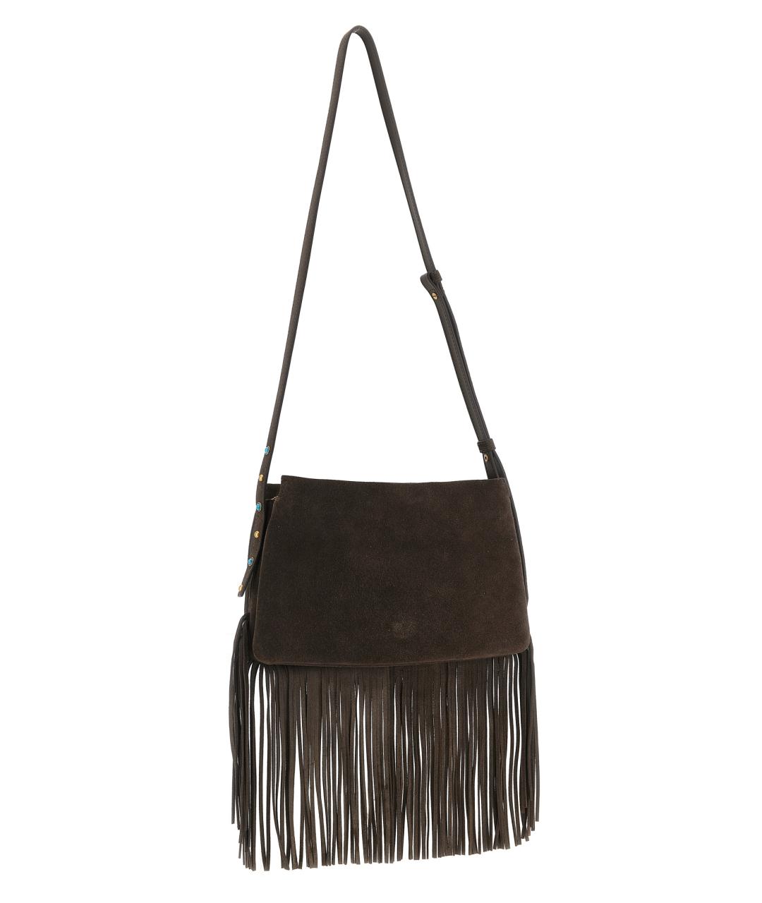 PINKO Коричневая замшевая сумка через плечо, фото 2