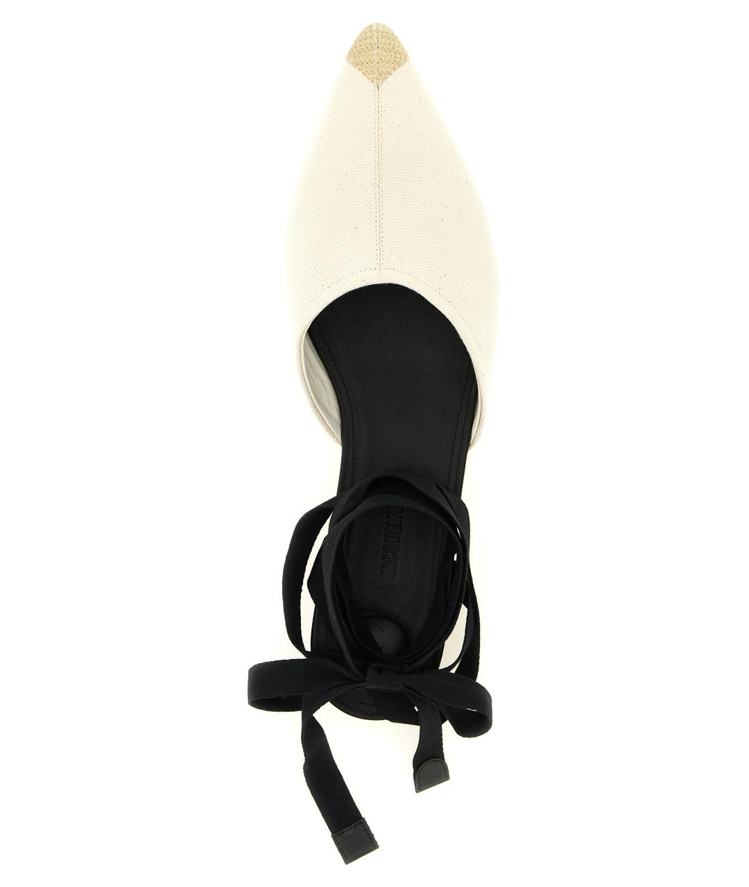 JACQUEMUS Бежевые текстильные балетки, фото 4