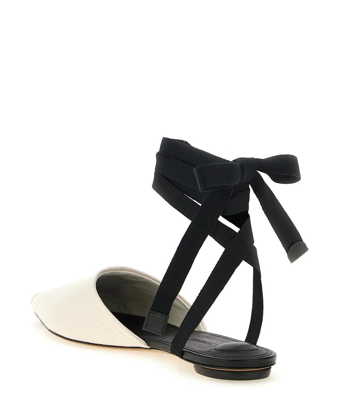 JACQUEMUS Бежевые текстильные балетки, фото 3