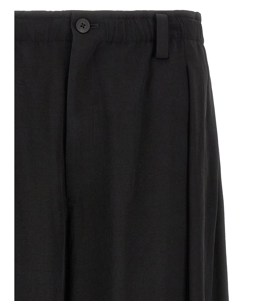 YOHJI YAMAMOTO Черные полиамидовые повседневные брюки, фото 3