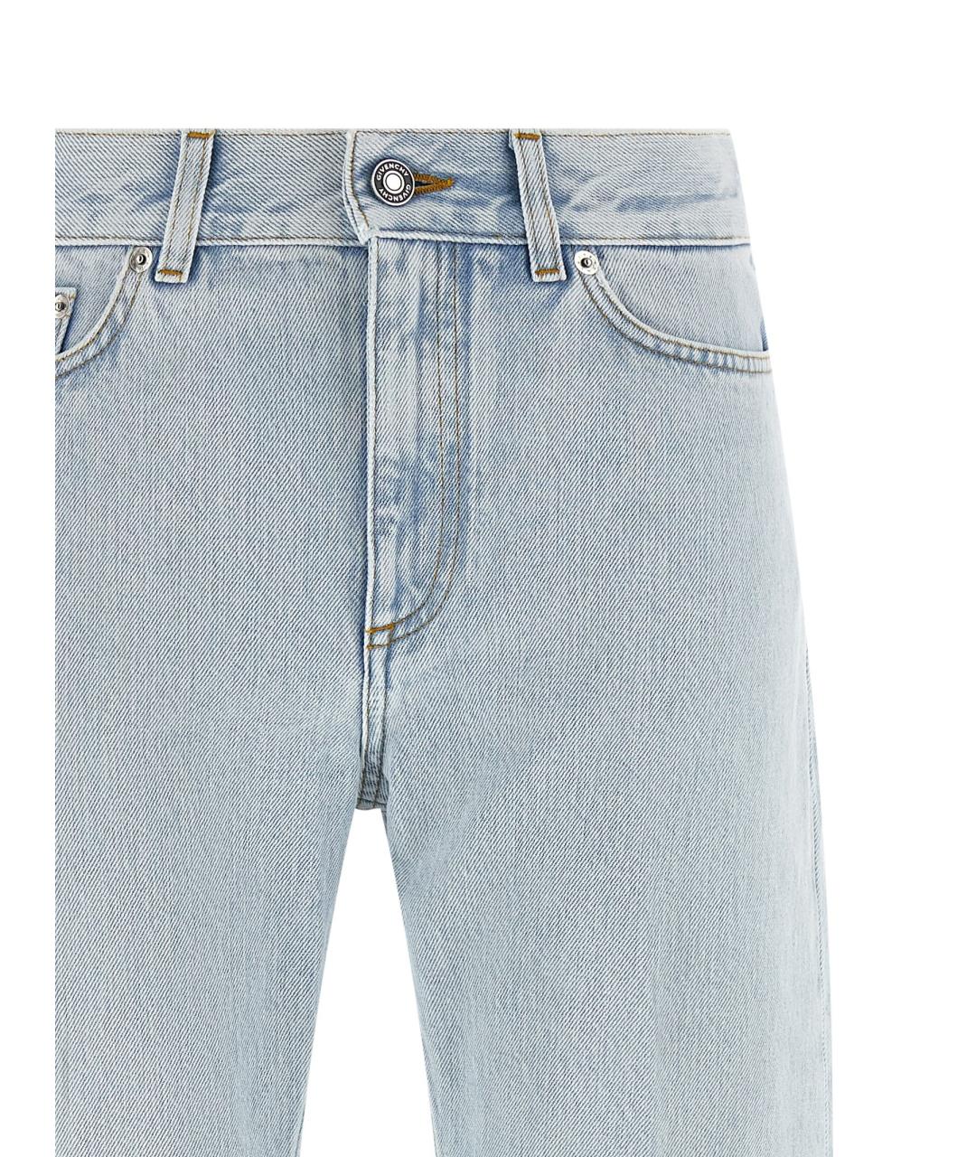 GIVENCHY Голубые хлопковые прямые джинсы, фото 3