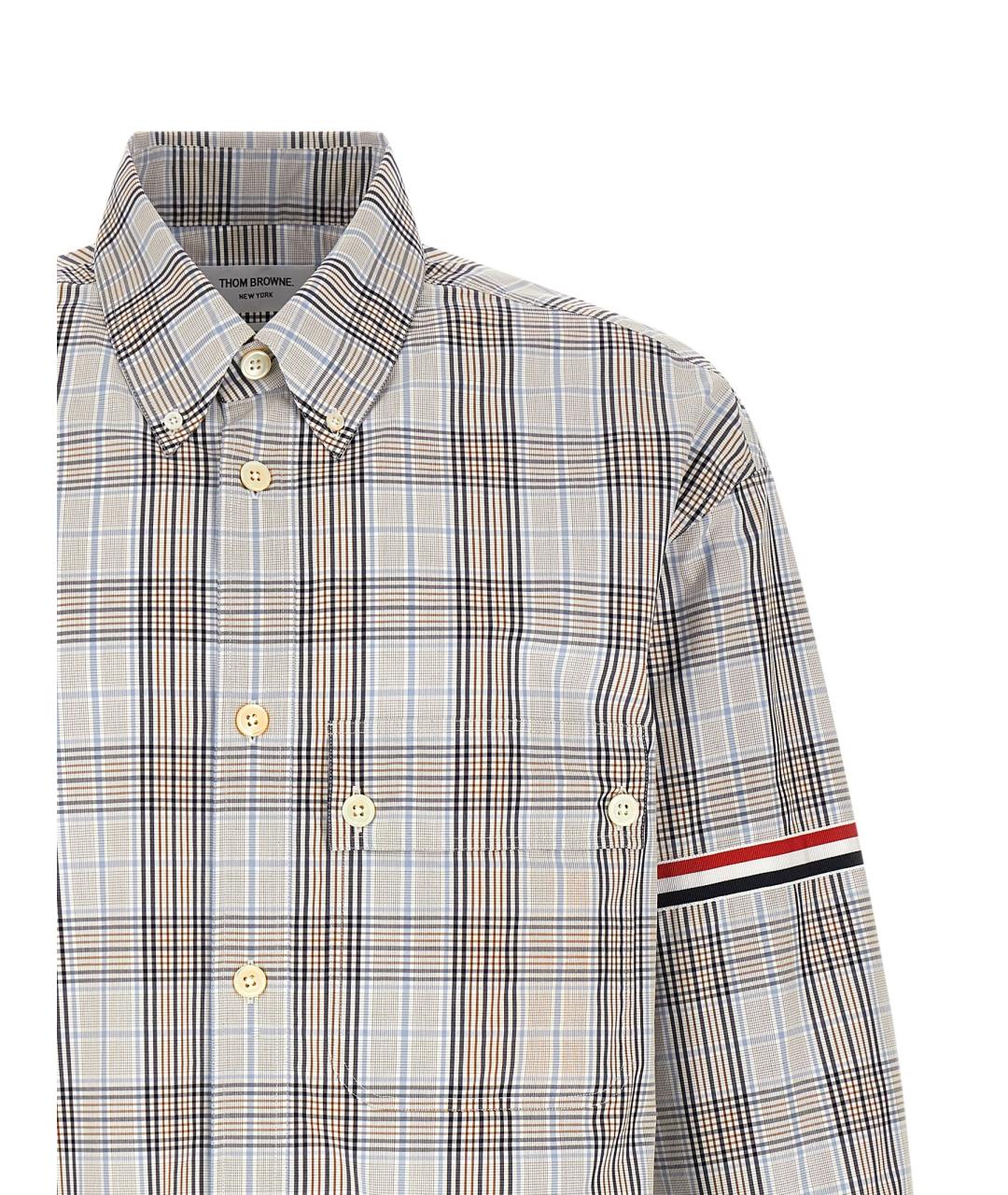 THOM BROWNE Мульти хлопковая кэжуал рубашка, фото 3
