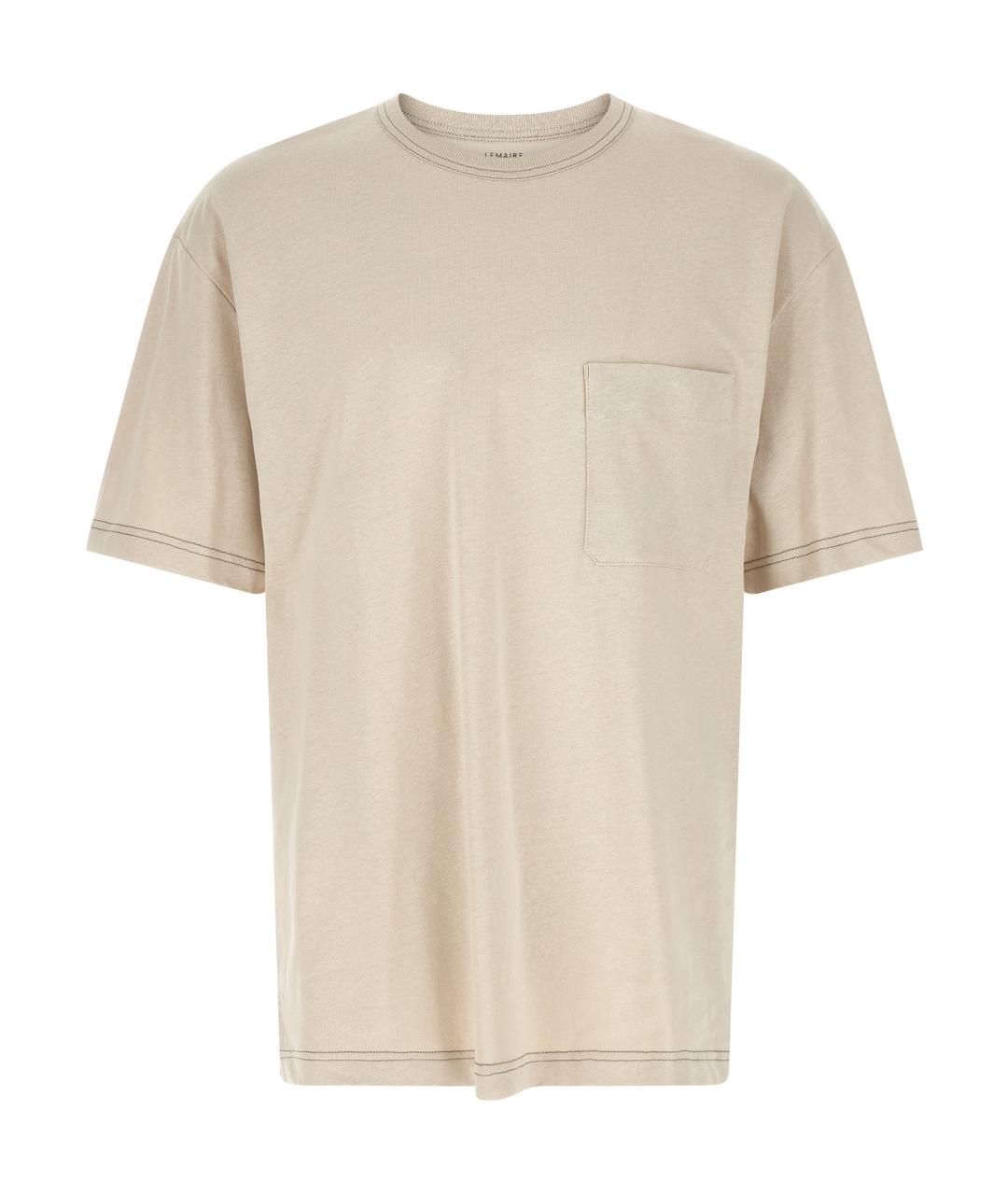 LEMAIRE Бежевая хлопковая футболка, фото 1