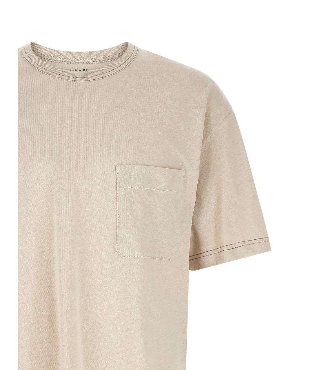LEMAIRE Бежевая хлопковая футболка, фото 3