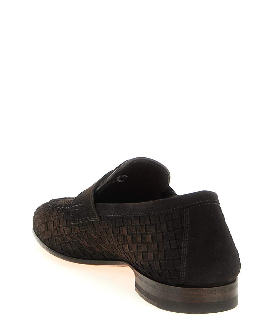 SANTONI Коричневые кожаные лоферы, фото 3