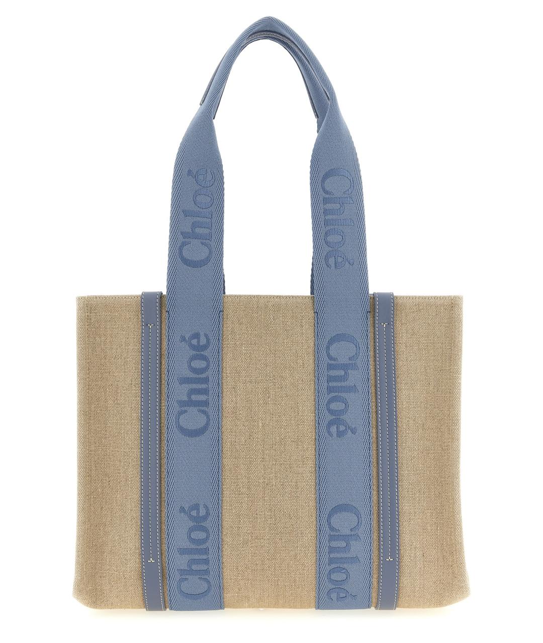 CHLOE Бежевая льняная сумка тоут, фото 1