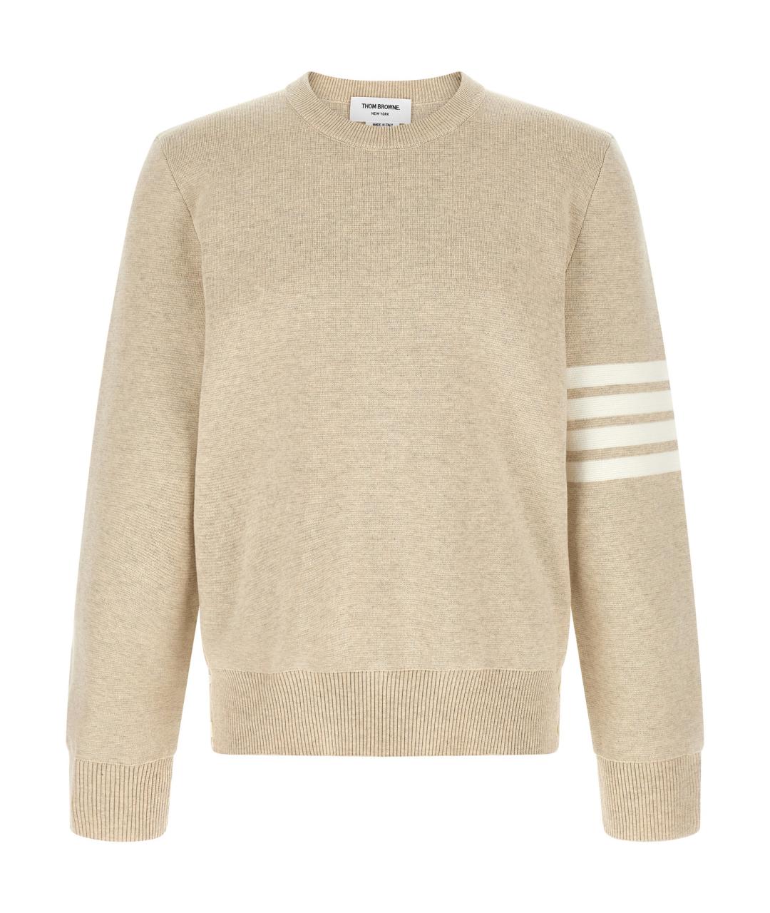 THOM BROWNE Бежевый хлопковый джемпер / свитер, фото 1