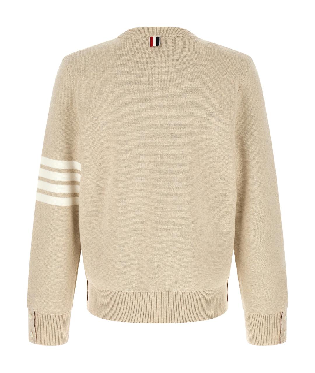 THOM BROWNE Бежевый хлопковый джемпер / свитер, фото 2