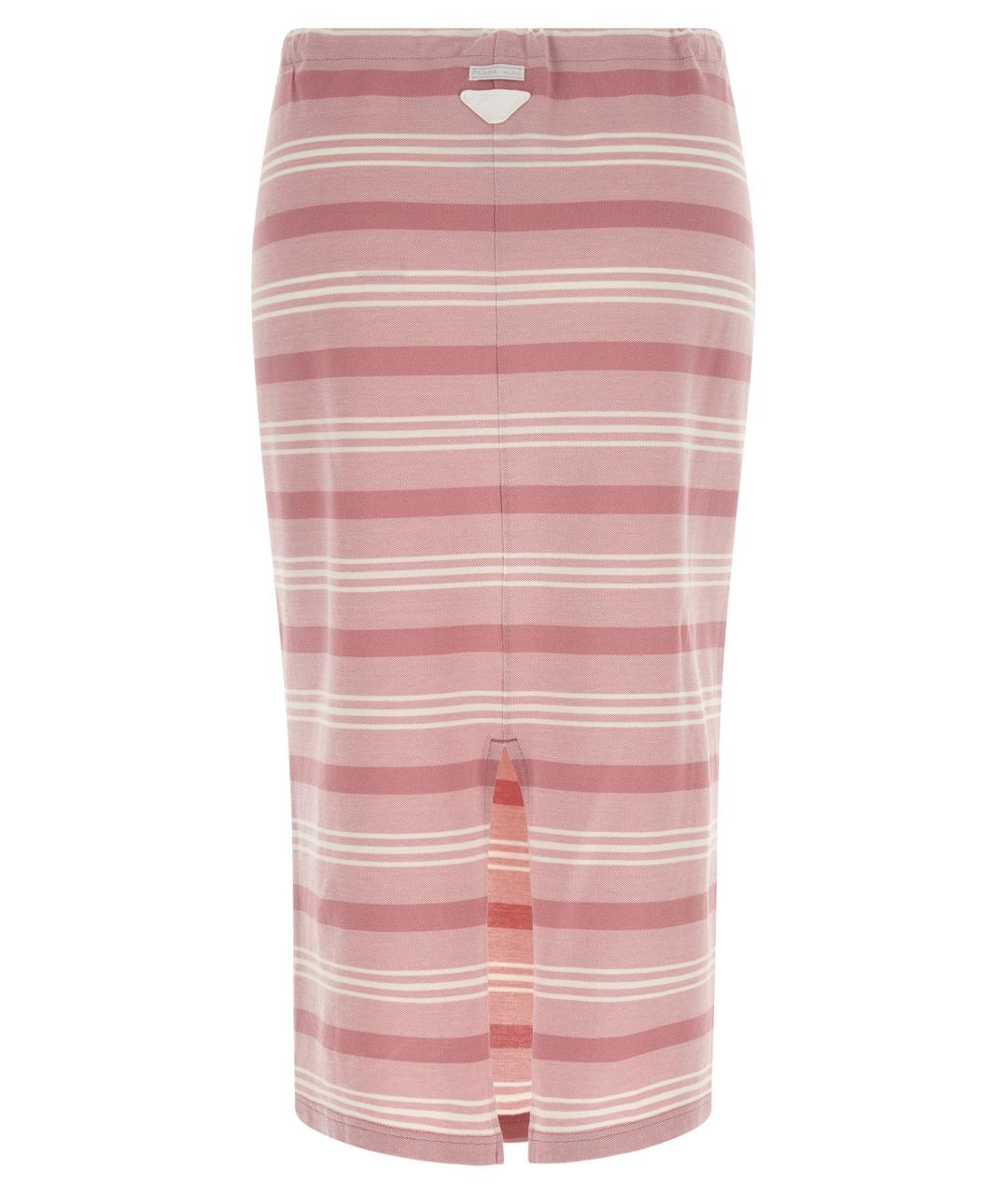 PRADA Розовая хлопковая юбка миди, фото 2