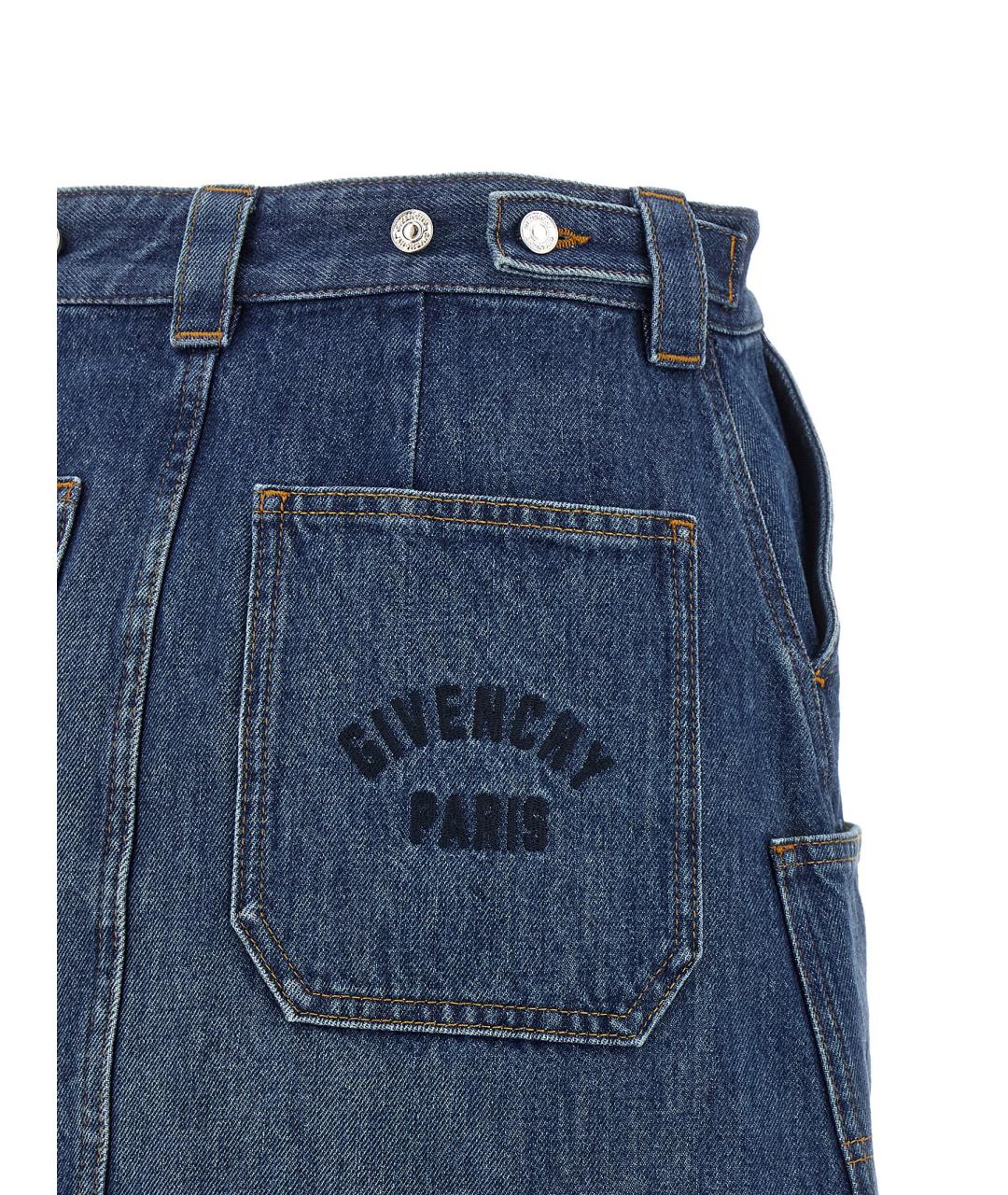 GIVENCHY Синяя хлопковая юбка мини, фото 4