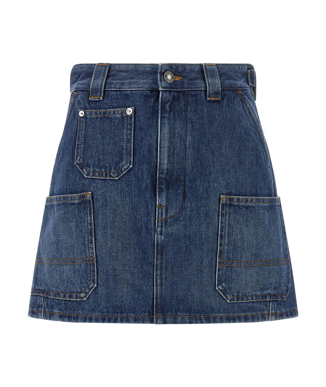 GIVENCHY Синяя хлопковая юбка мини, фото 1