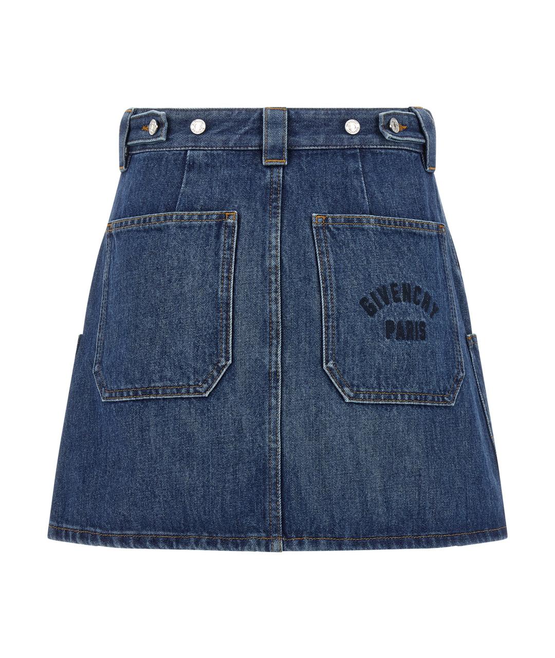 GIVENCHY Синяя хлопковая юбка мини, фото 2