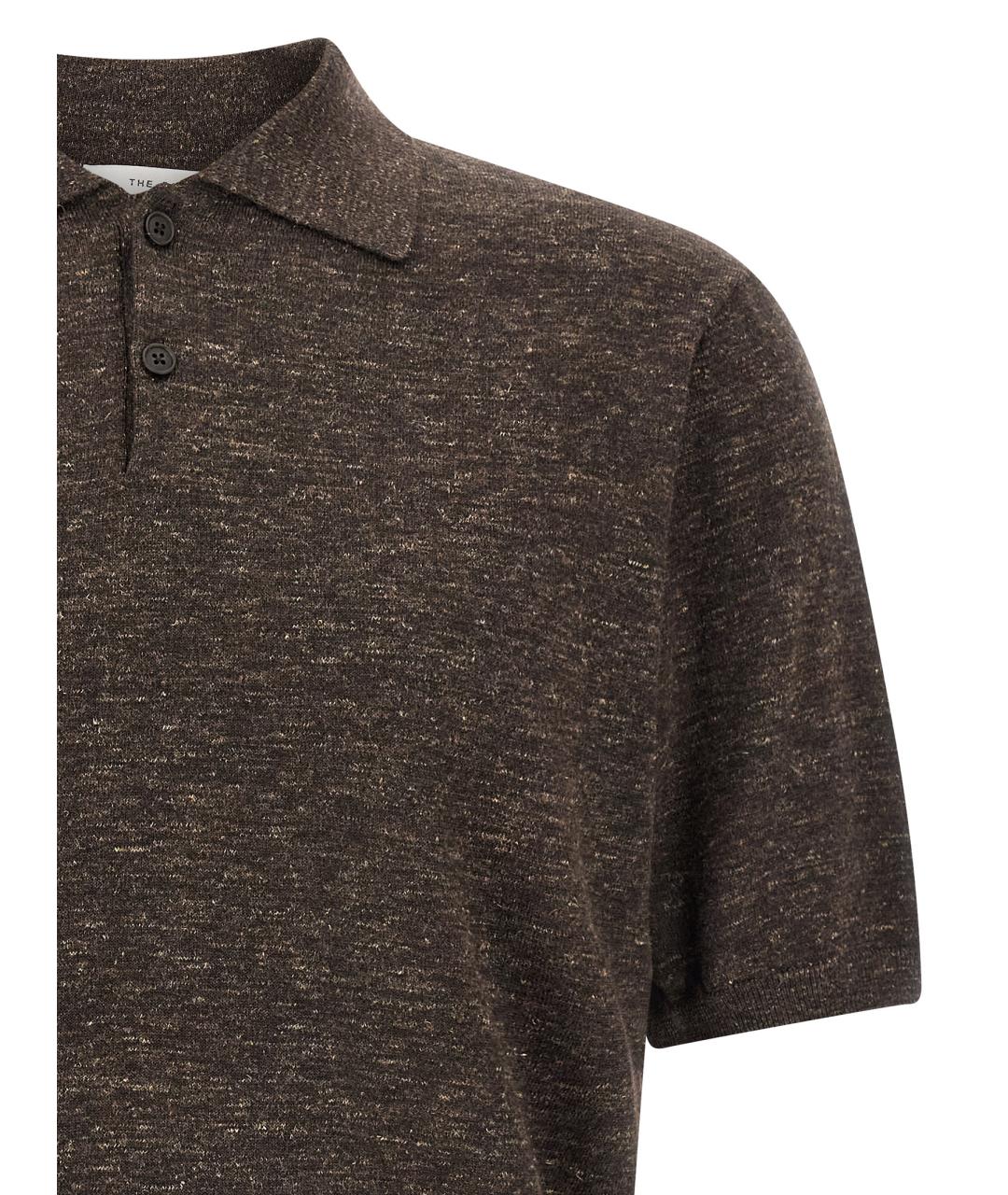 THE ROW Коричневое хлопко-шерстяное поло с коротким рукавом, фото 3