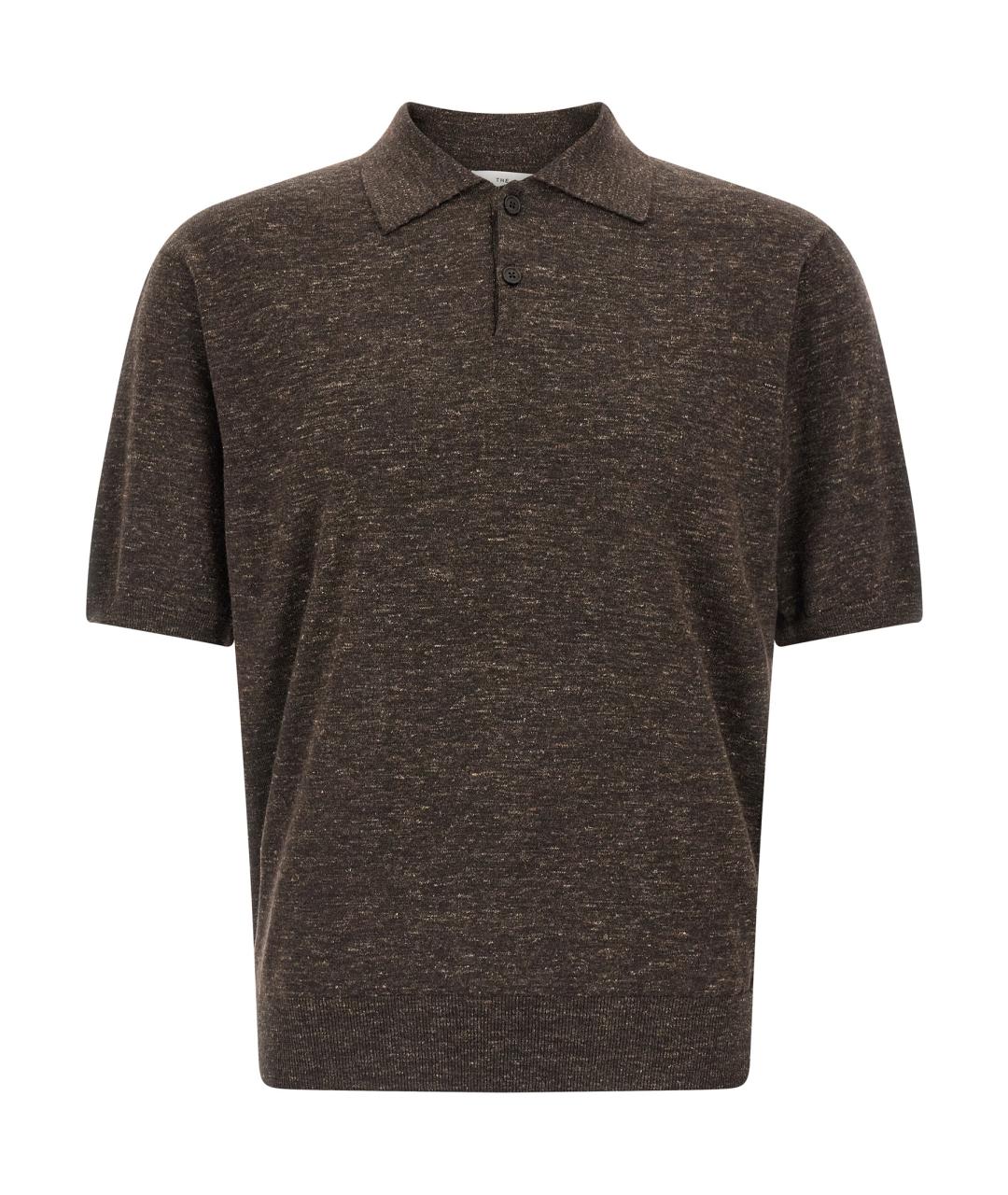 THE ROW Коричневое хлопко-шерстяное поло с коротким рукавом, фото 1