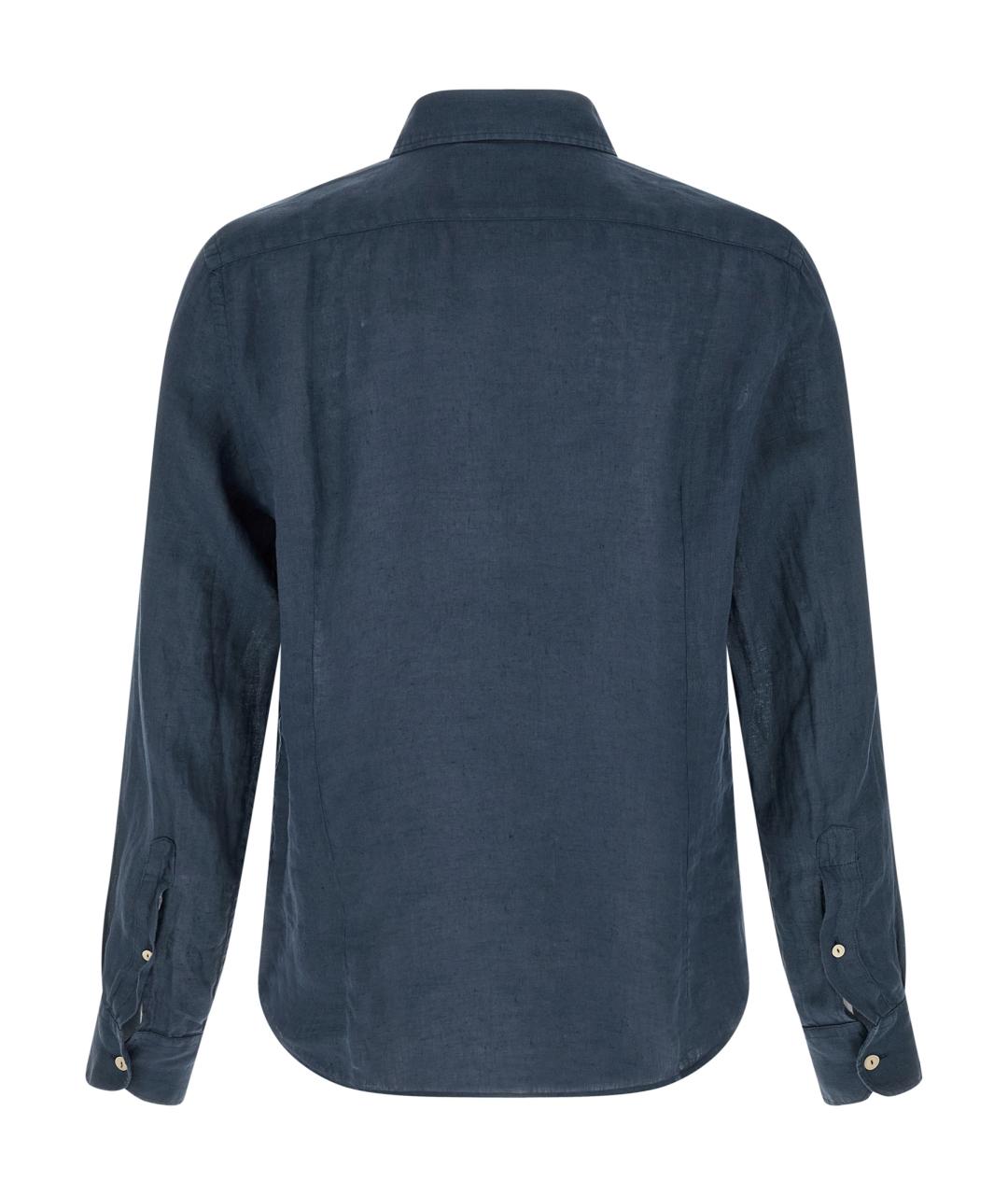 MC2 SAINT BARTH Темно-синяя льняная кэжуал рубашка, фото 2