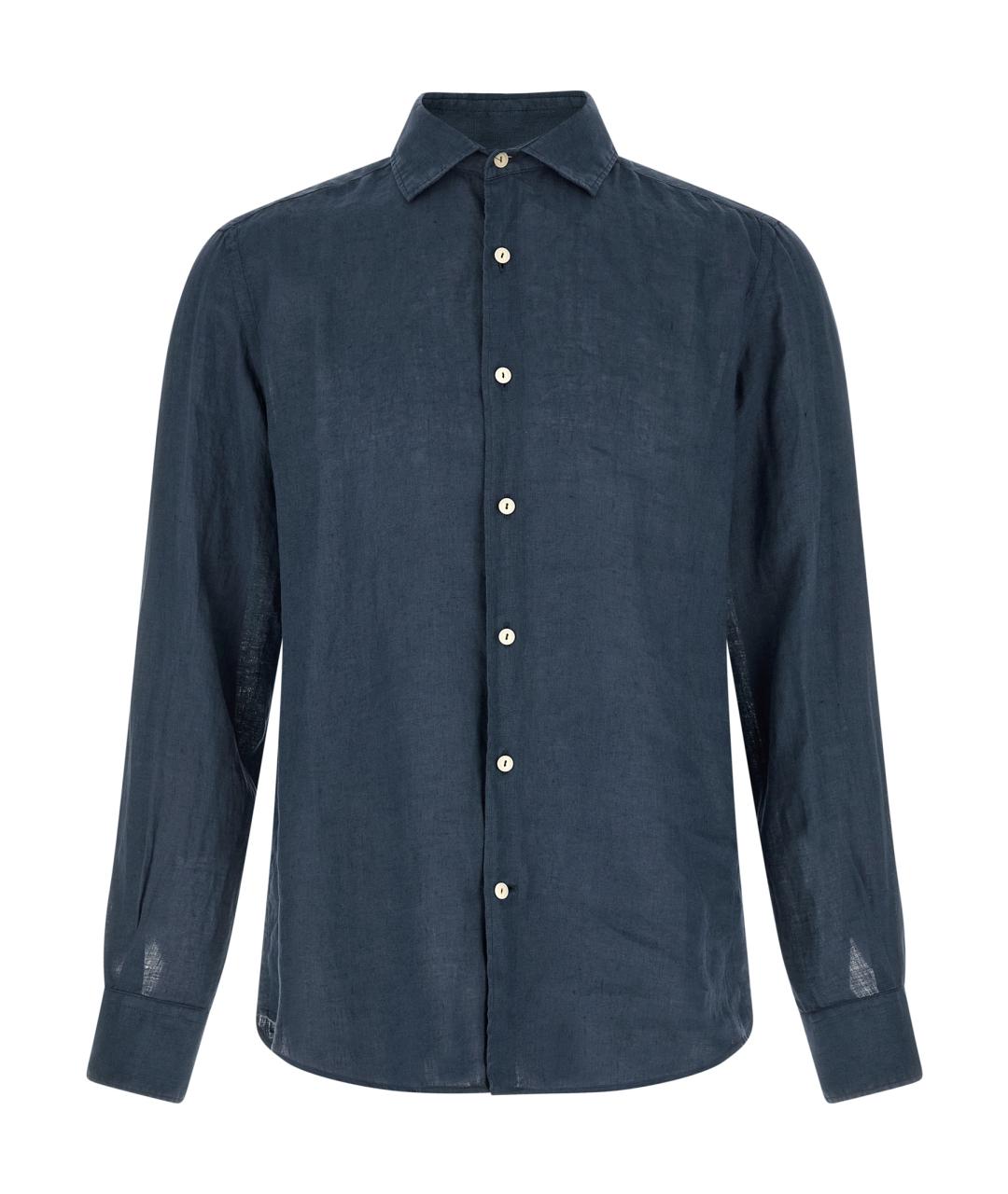 MC2 SAINT BARTH Темно-синяя льняная кэжуал рубашка, фото 1