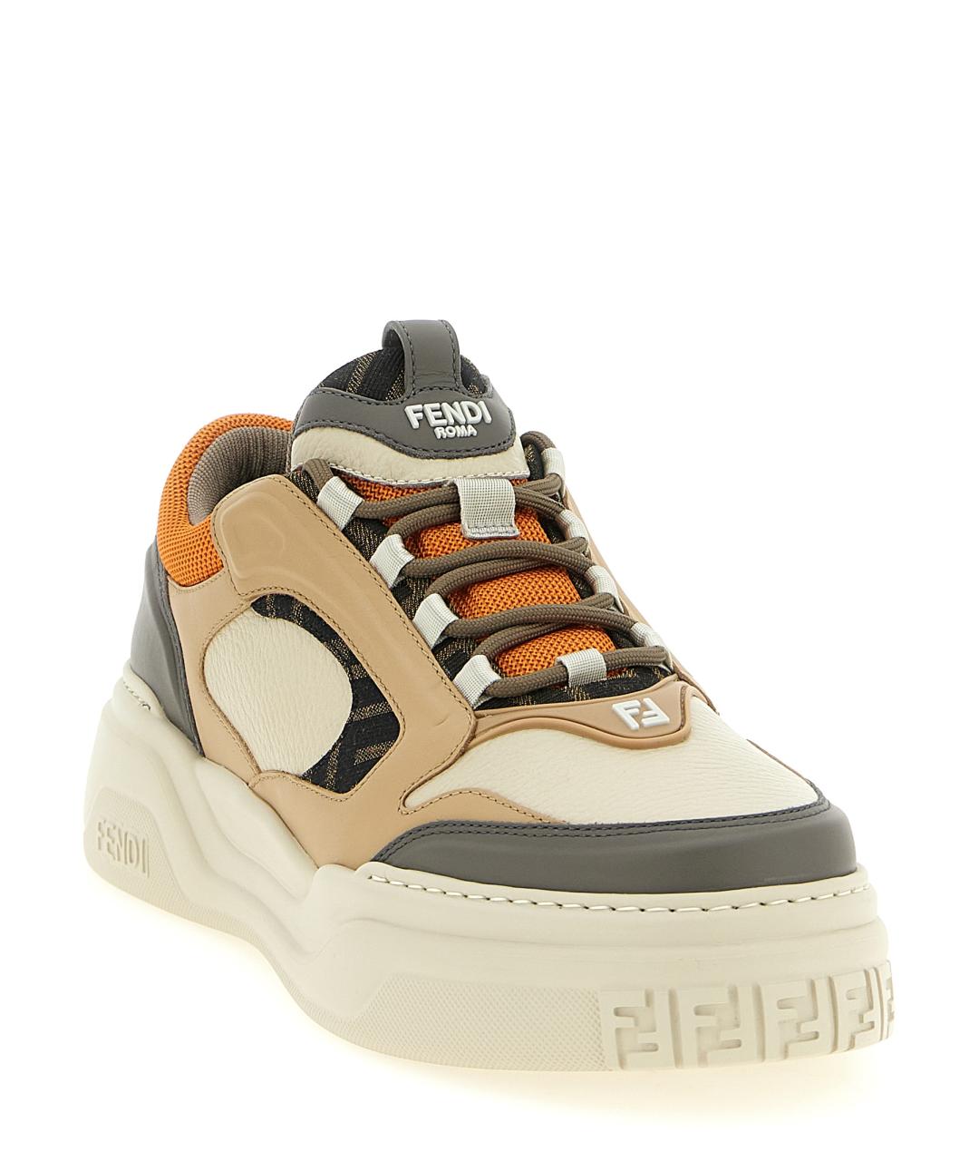 FENDI Мульти кожаные низкие кроссовки / кеды, фото 2