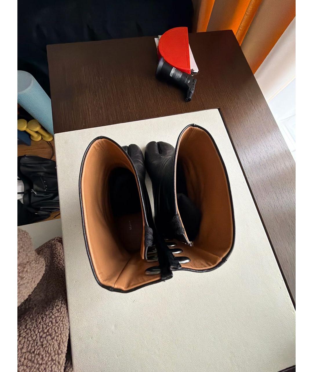 MAISON MARGIELA Черные кожаные ботильоны, фото 3