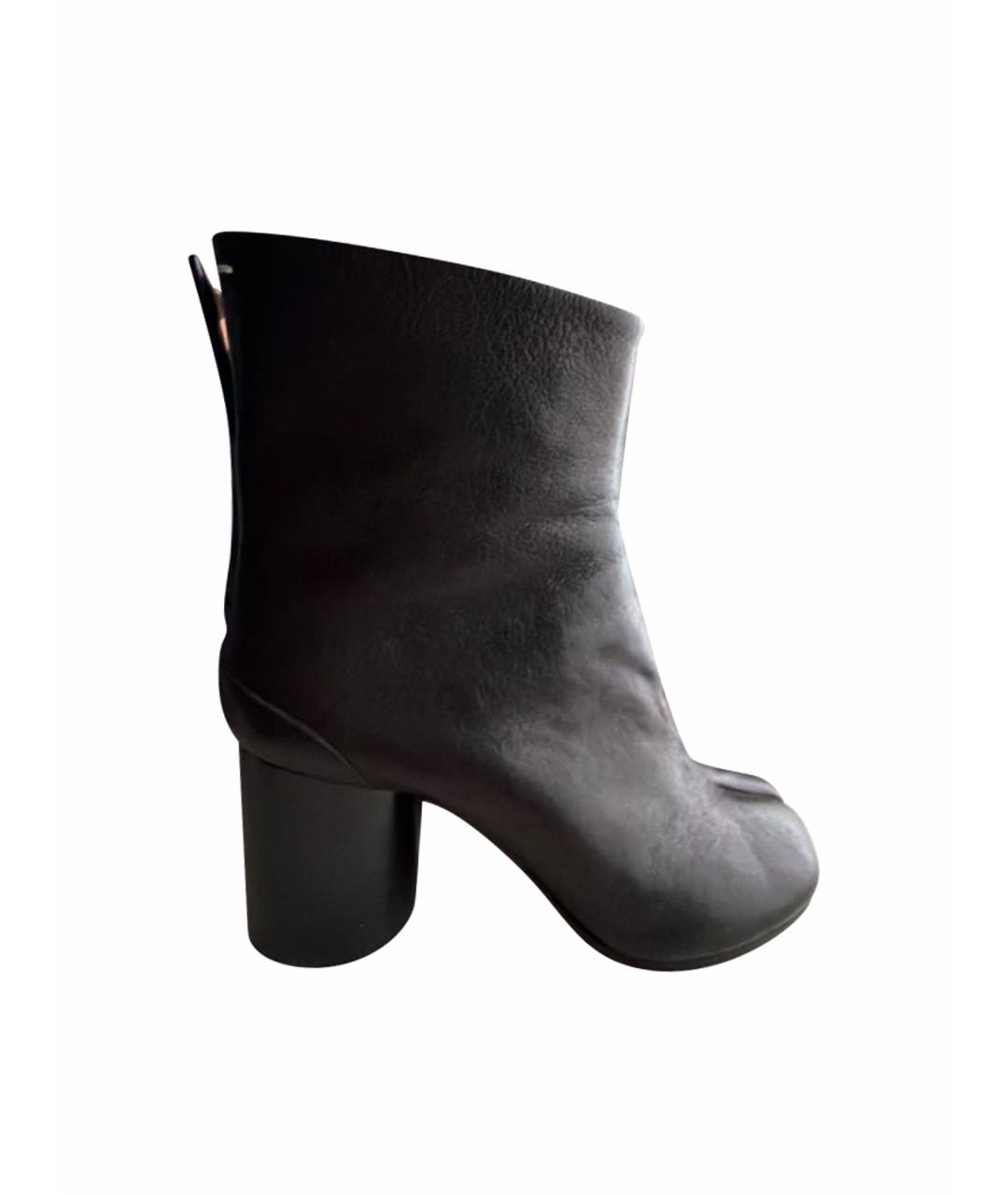 MAISON MARGIELA Черные кожаные ботильоны, фото 1