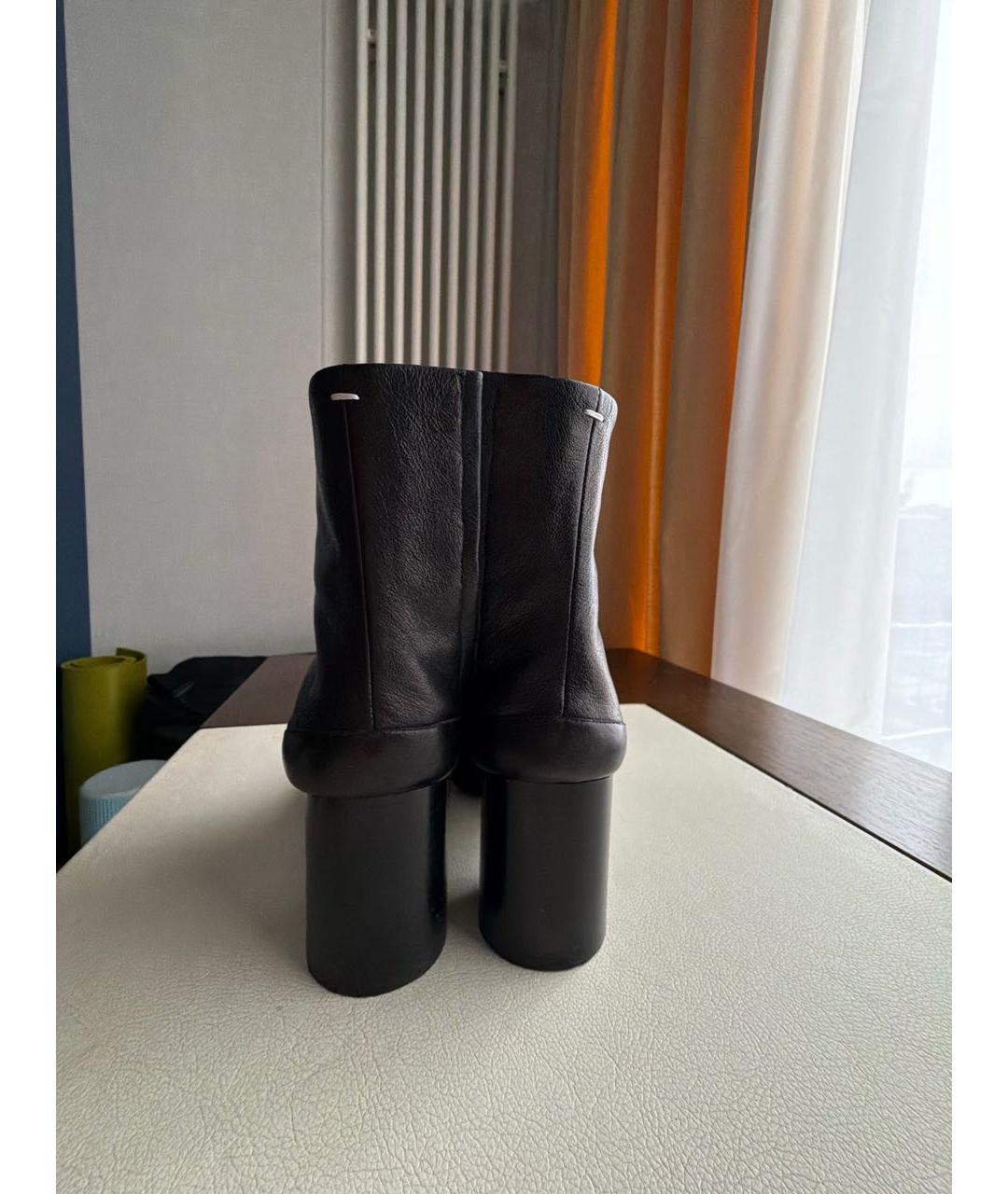 MAISON MARGIELA Черные кожаные ботильоны, фото 4