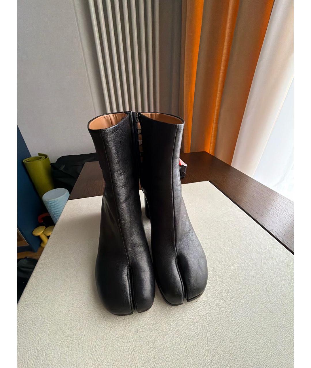 MAISON MARGIELA Черные кожаные ботильоны, фото 2