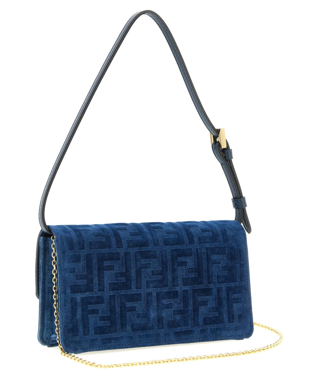FENDI Синяя деним сумка через плечо, фото 2