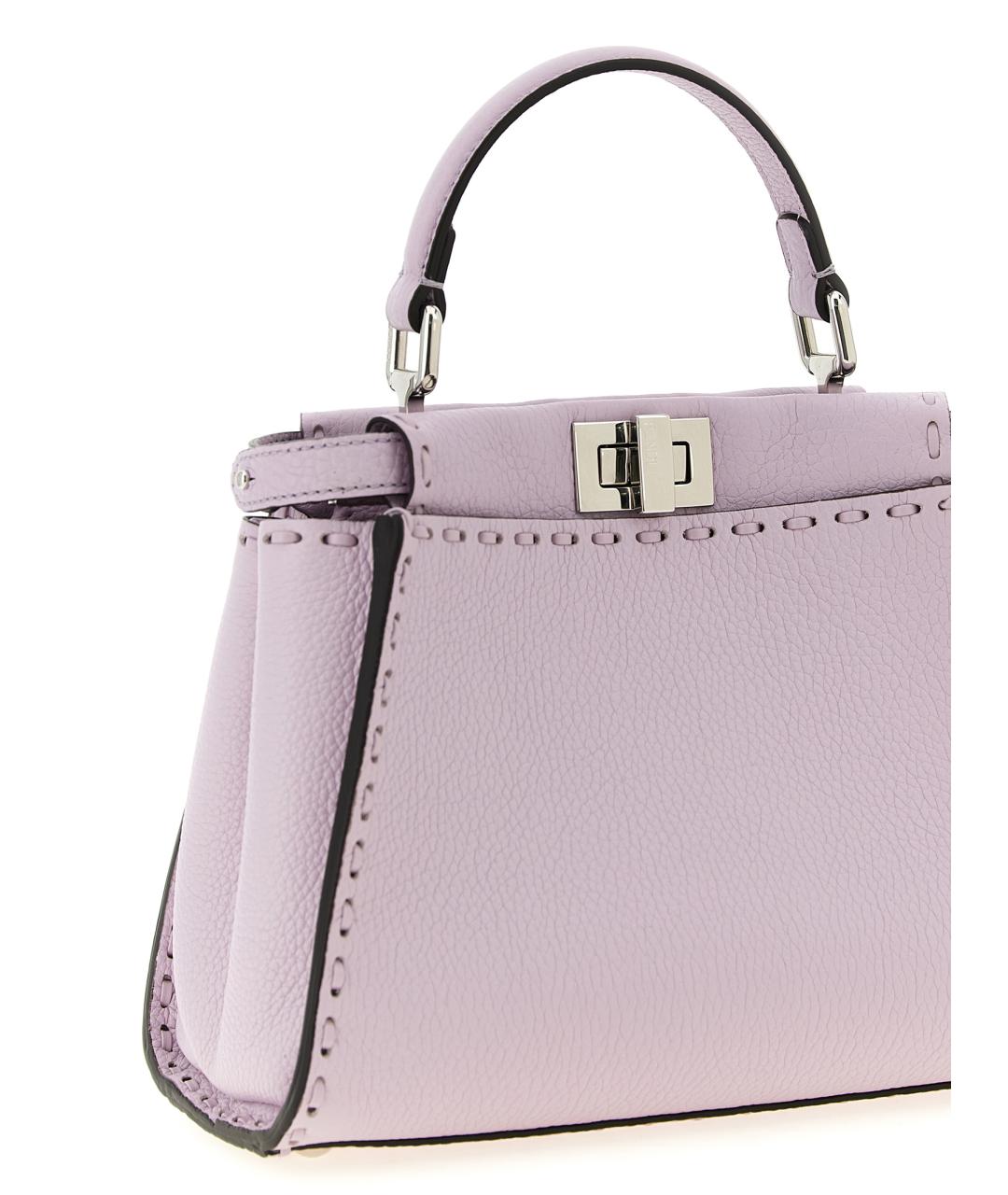 FENDI Фиолетовая кожаная сумка тоут, фото 3