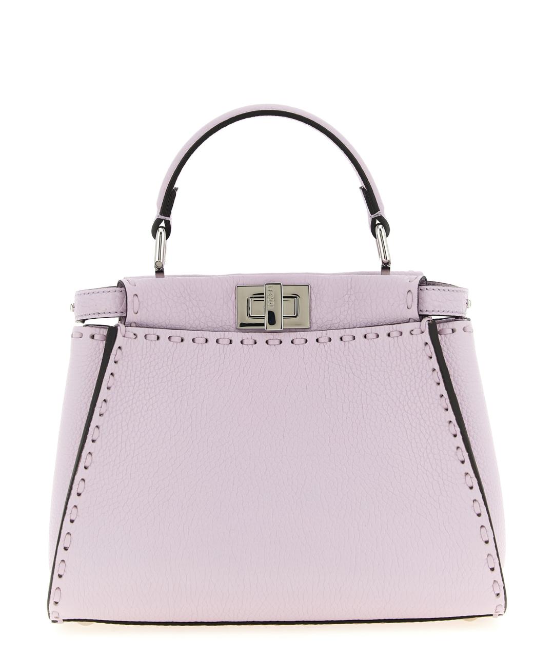 FENDI Фиолетовая кожаная сумка тоут, фото 1