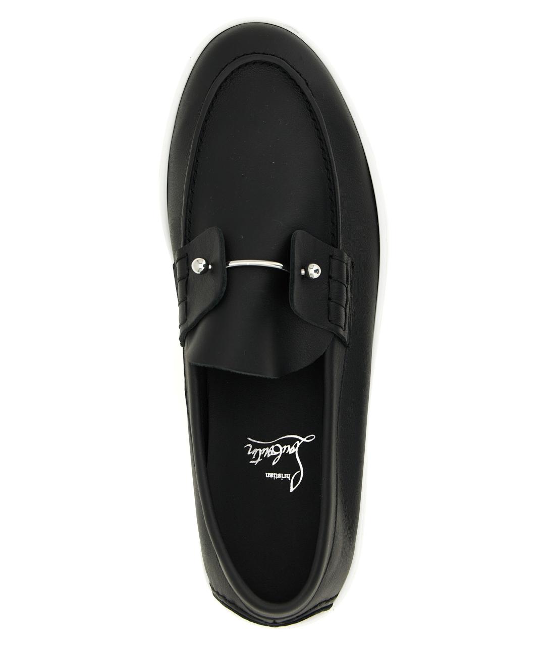 CHRISTIAN LOUBOUTIN Черные кожаные лоферы, фото 4