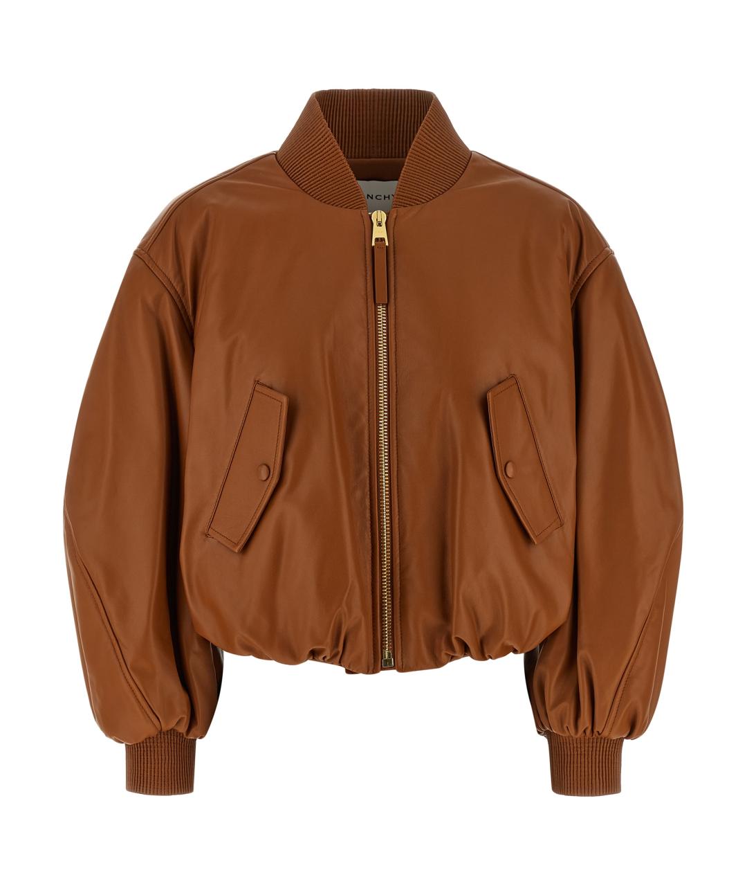 GIVENCHY Коричневая кожаная куртка, фото 1