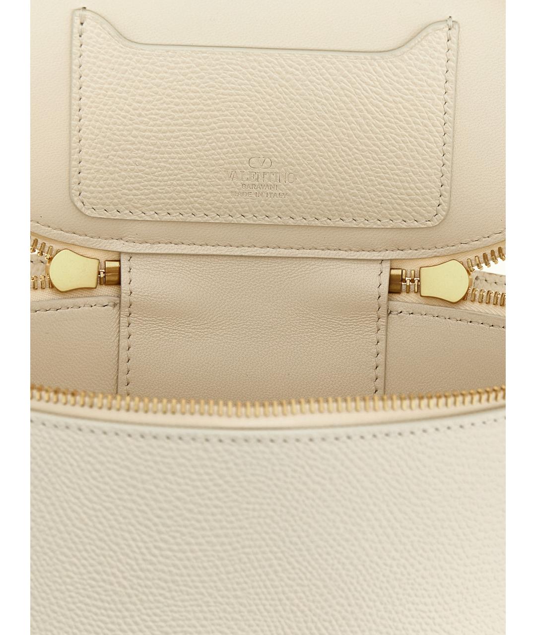VALENTINO Бежевая кожаная сумка через плечо, фото 4