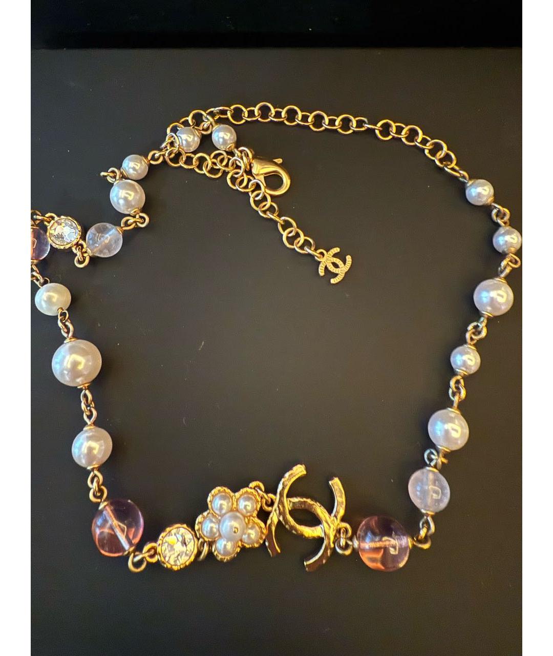 CHANEL Золотое металлическое колье, фото 7