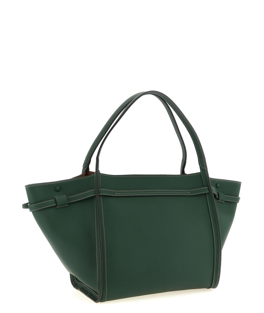 TOD'S Зеленая кожаная сумка тоут, фото 2