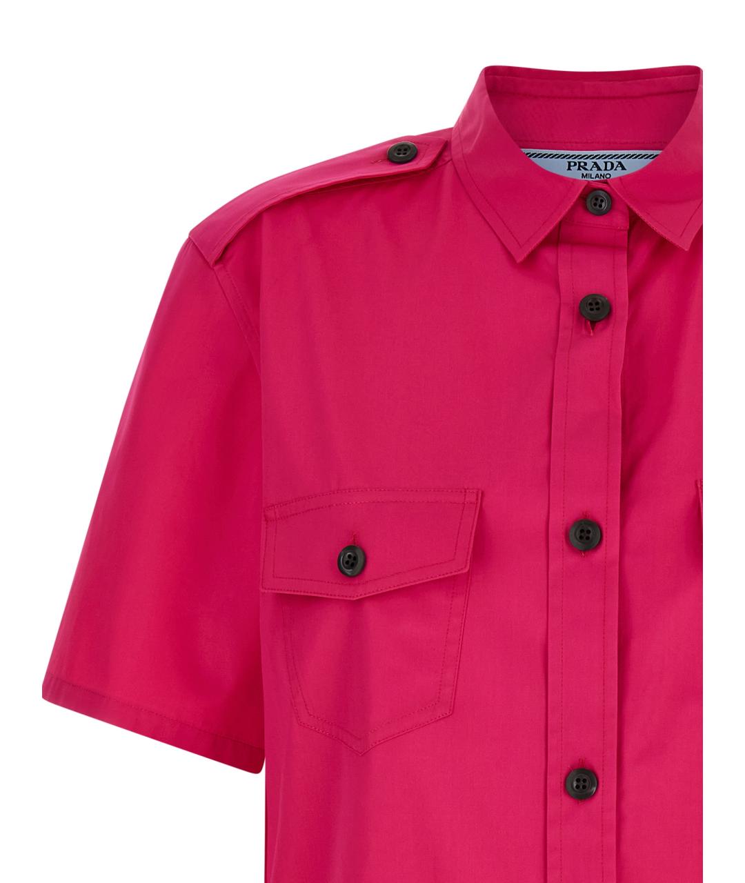 PRADA Фуксия хлопковая рубашка, фото 3