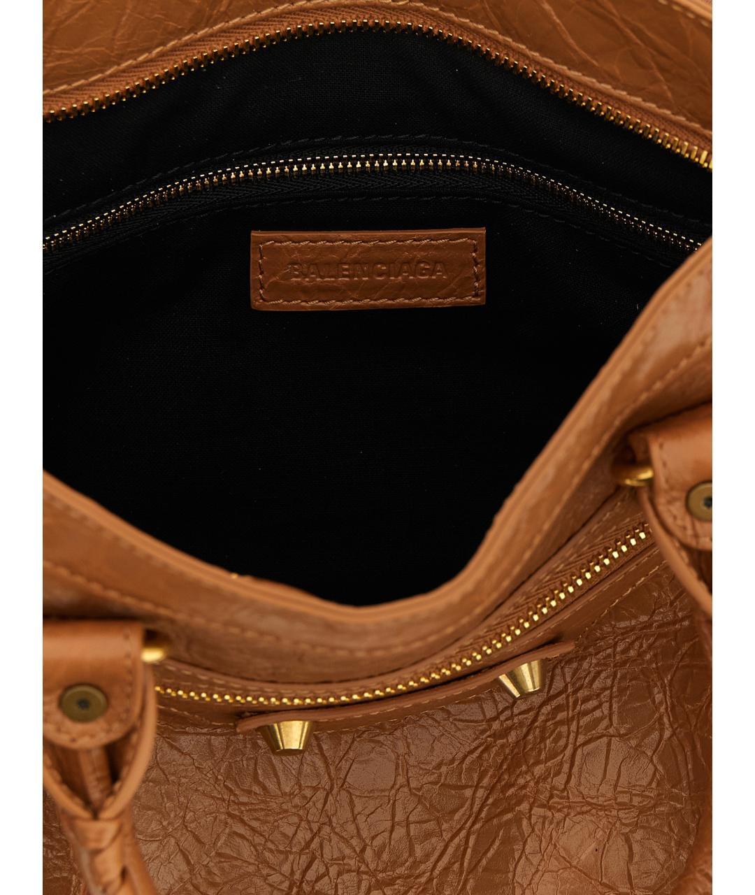 BALENCIAGA Коричневая кожаная сумка тоут, фото 4