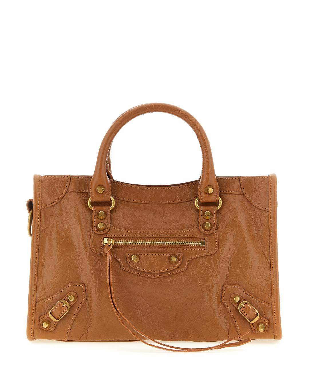 BALENCIAGA Коричневая кожаная сумка тоут, фото 1