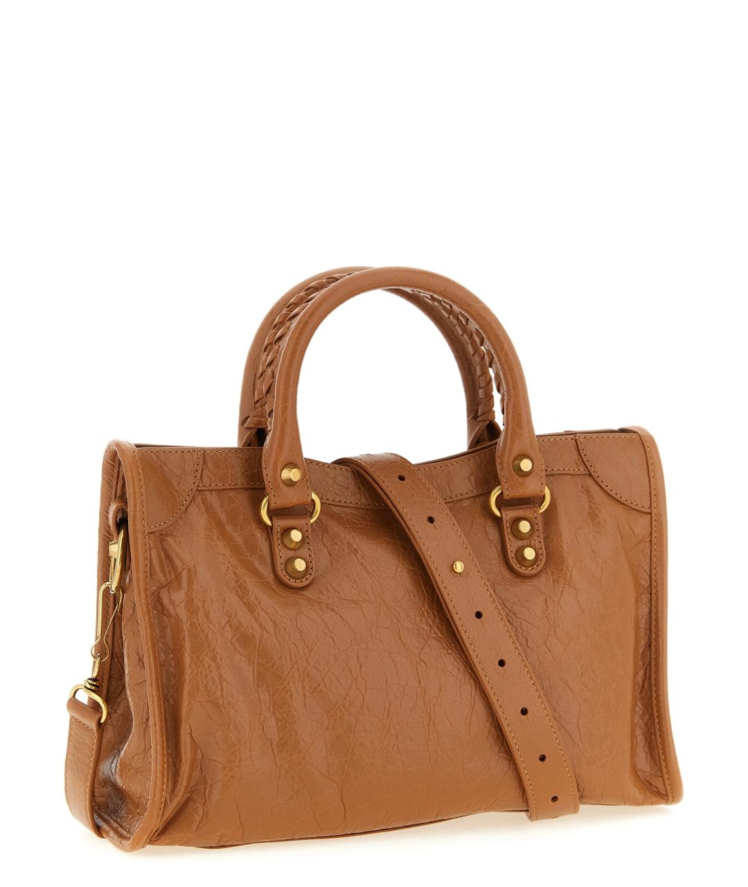 BALENCIAGA Коричневая кожаная сумка тоут, фото 2