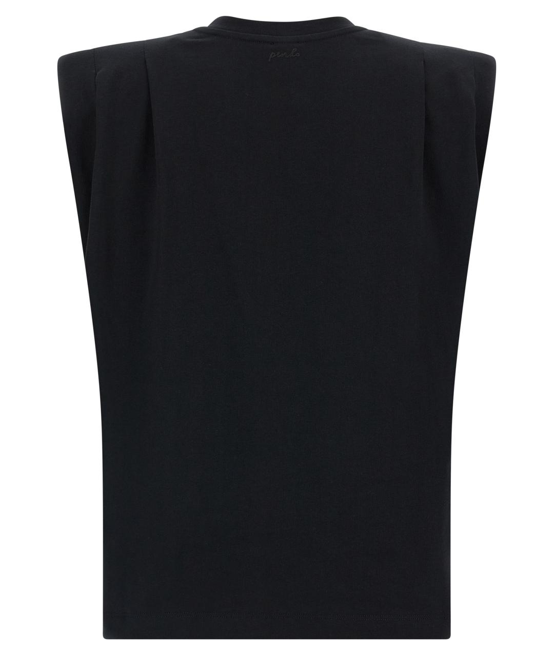 PINKO Черная хлопковая футболка, фото 2