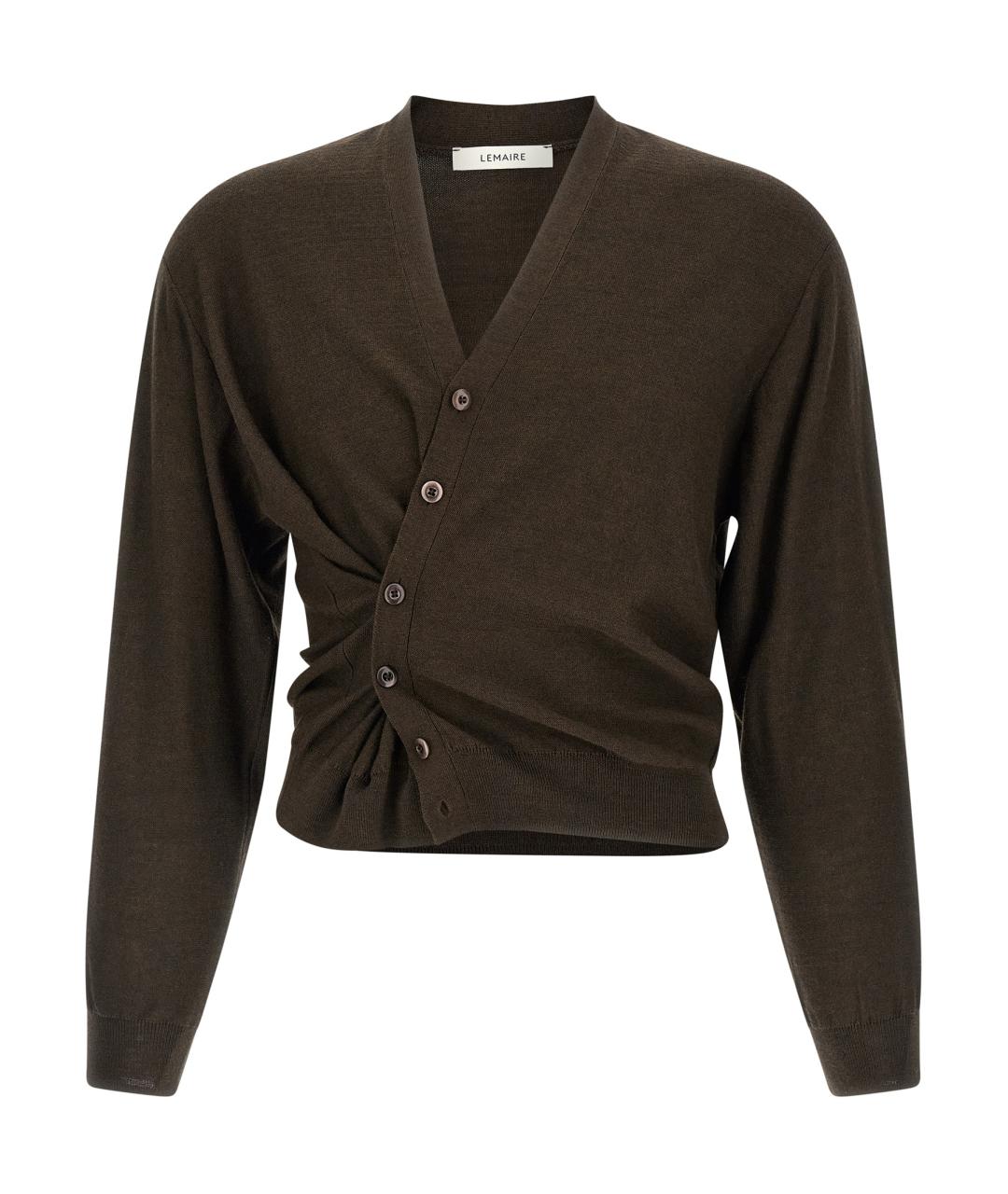 LEMAIRE Коричневый шерстяной кардиган, фото 2
