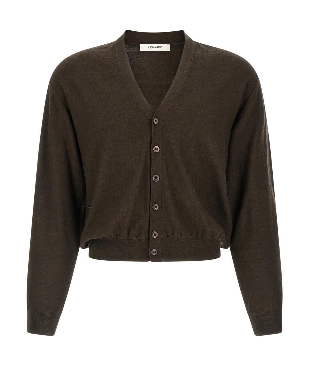 LEMAIRE Коричневый шерстяной кардиган, фото 1