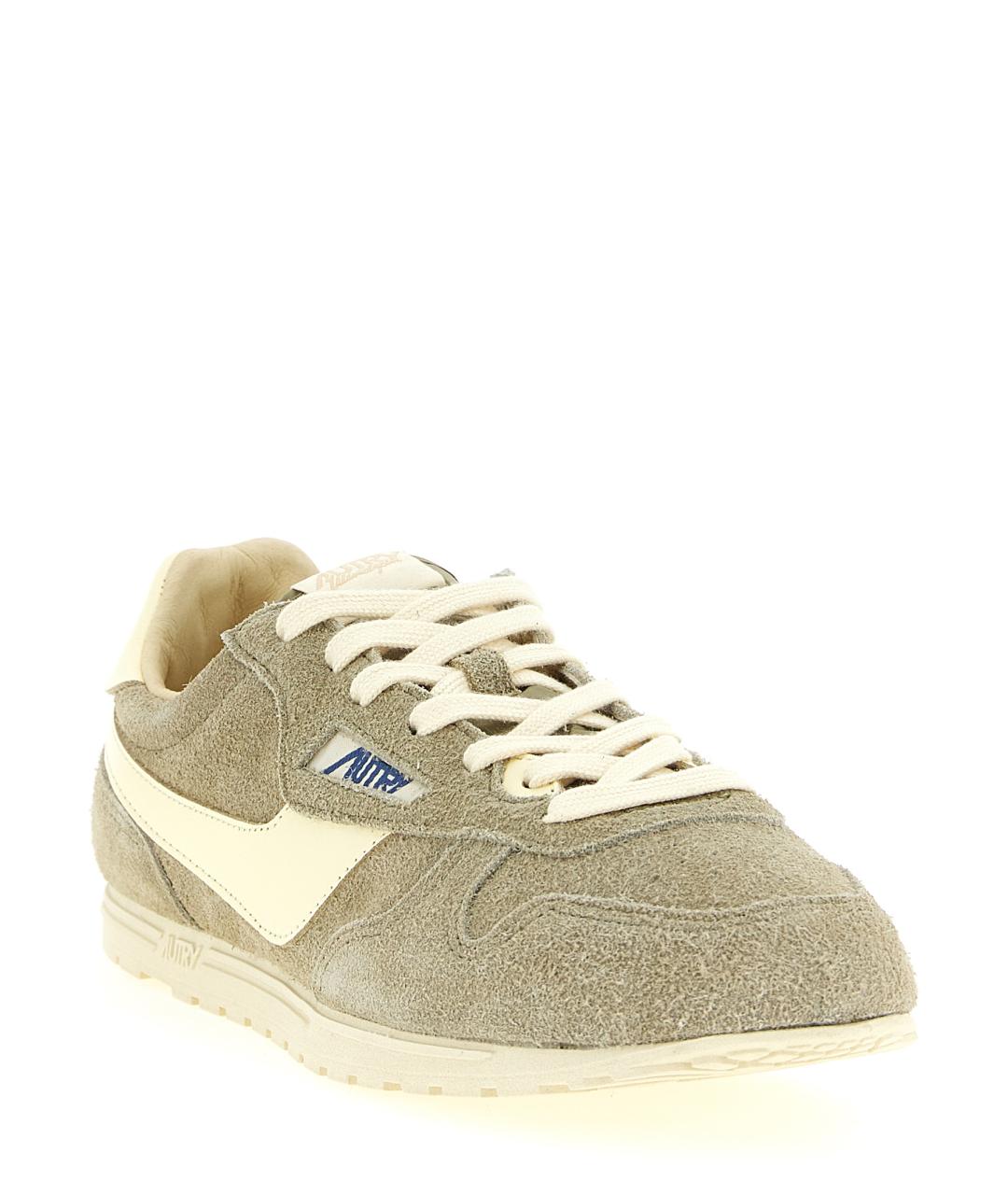 AUTRY Бежевые замшевые низкие кроссовки / кеды, фото 2