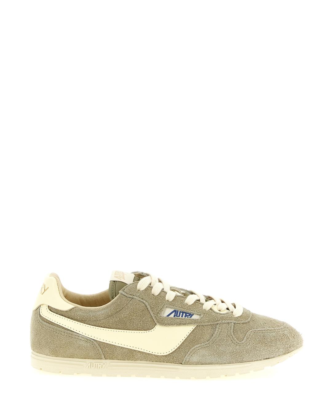AUTRY Бежевые замшевые низкие кроссовки / кеды, фото 1