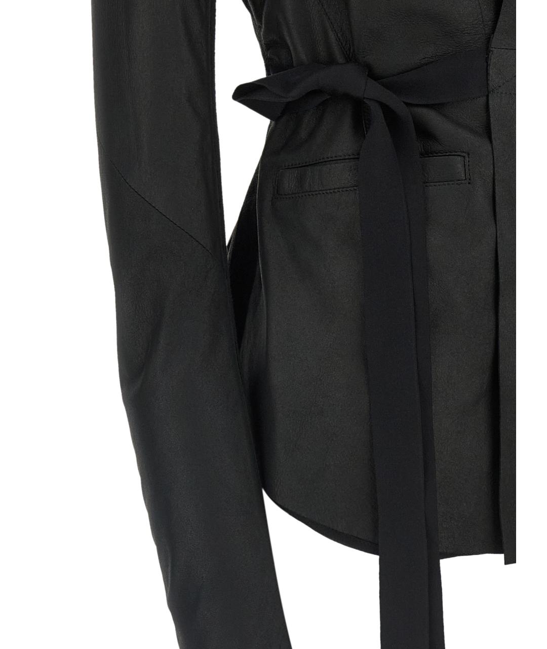 RICK OWENS Черная кожаная куртка, фото 4
