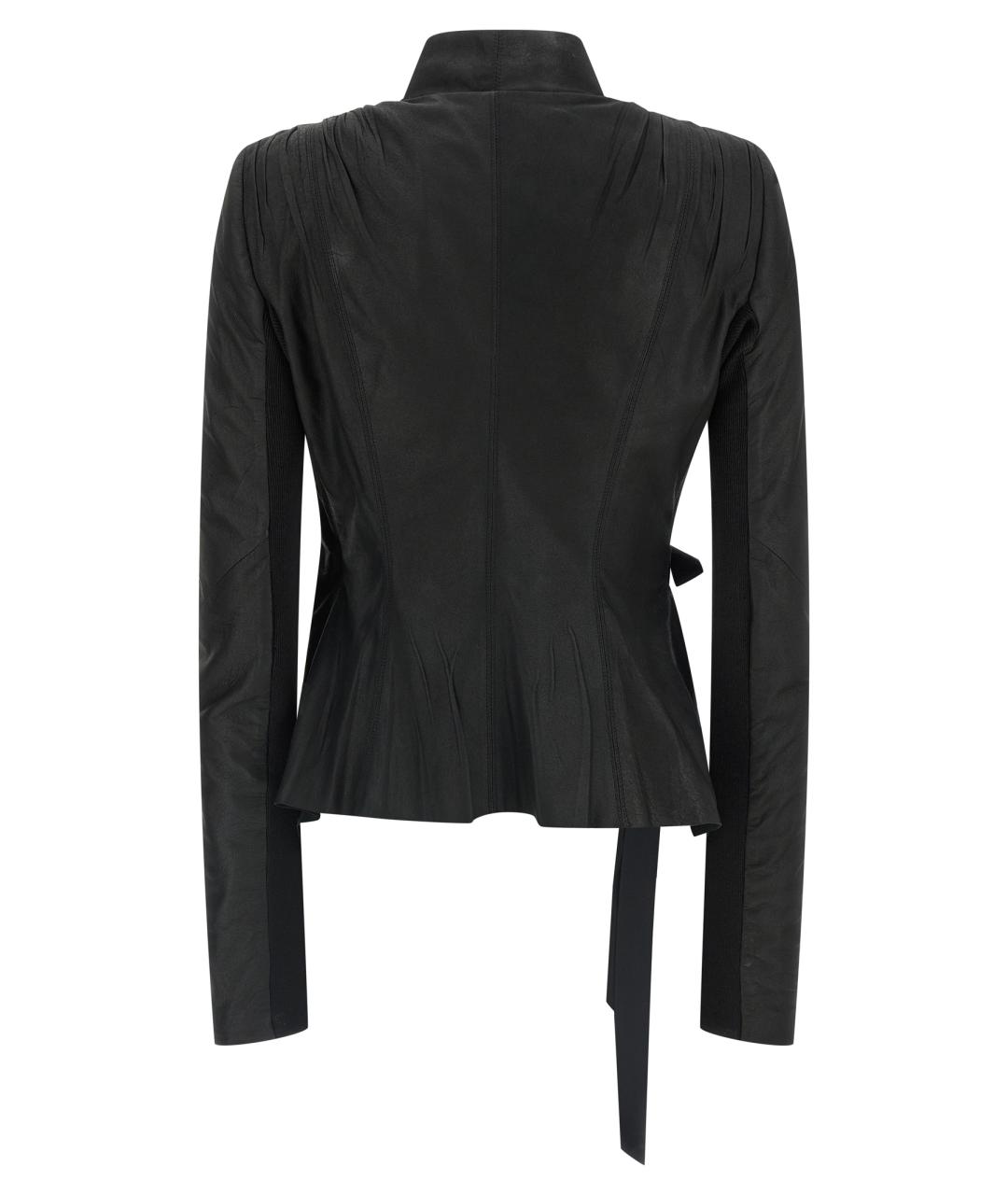 RICK OWENS Черная кожаная куртка, фото 2