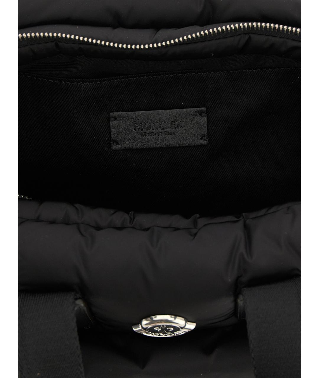 MONCLER Черная синтетическая сумка тоут, фото 4