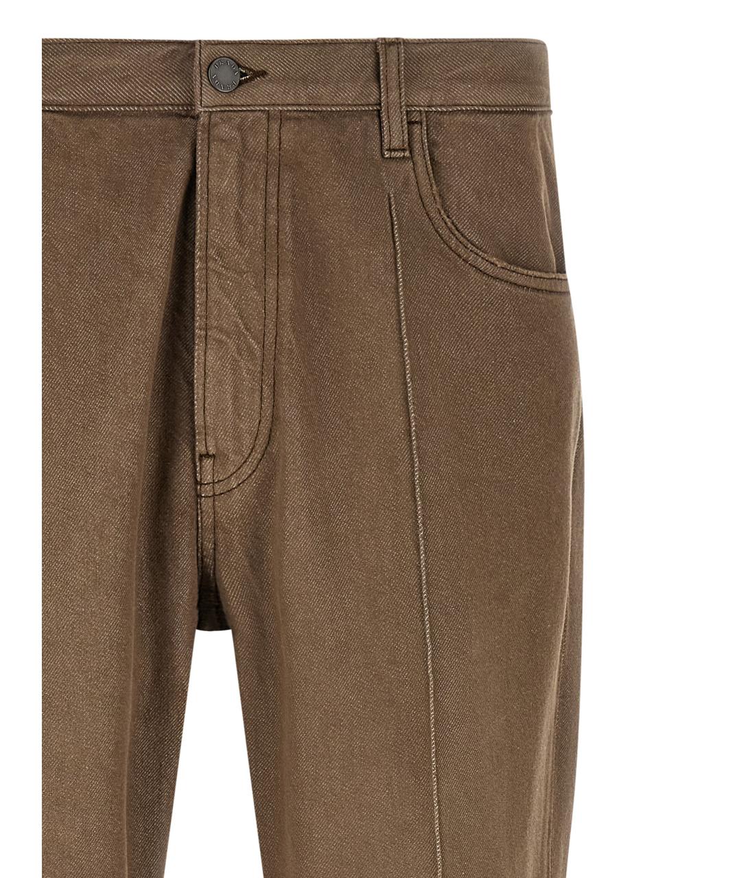 PRADA Коричневые хлопковые прямые джинсы, фото 3