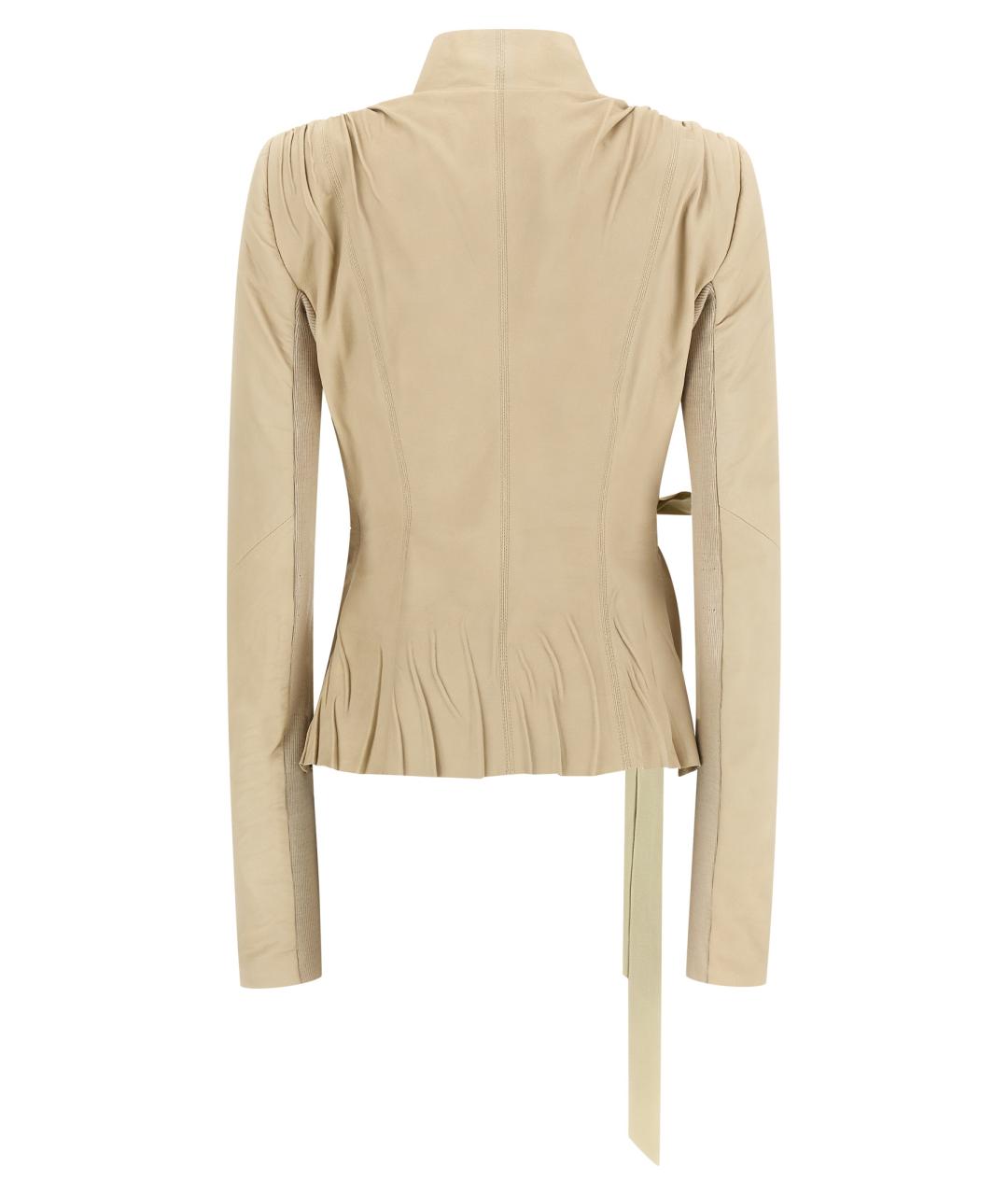 RICK OWENS Бежевая кожаная куртка, фото 2