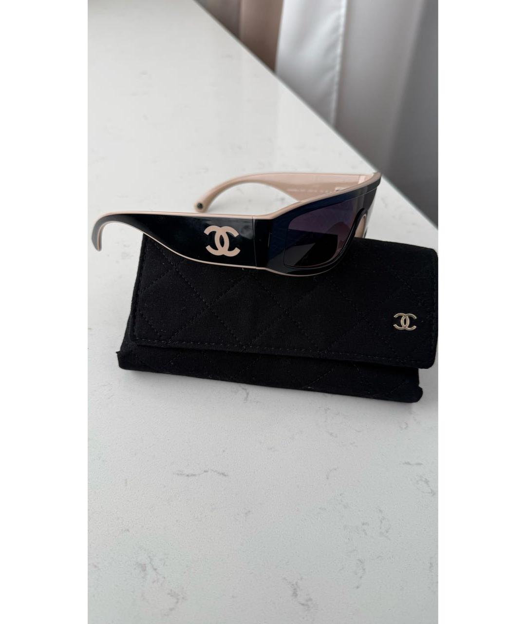CHANEL Черные пластиковые солнцезащитные очки, фото 2
