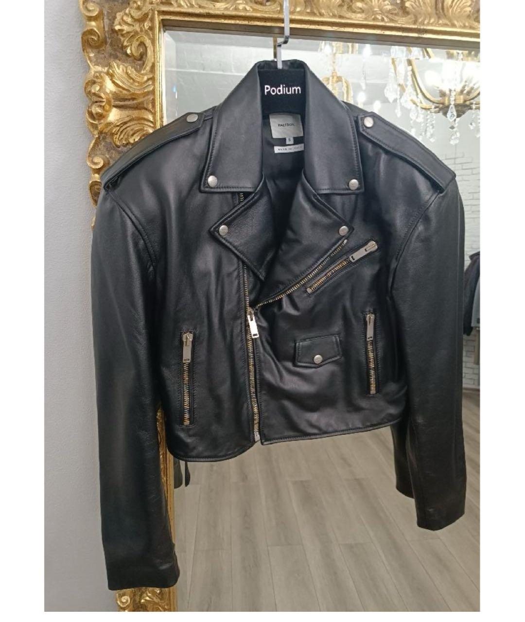 HALFBOY Черная кожаная куртка, фото 5