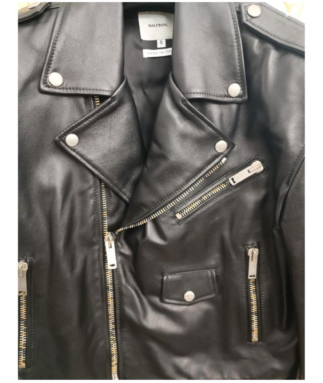 HALFBOY Черная кожаная куртка, фото 2